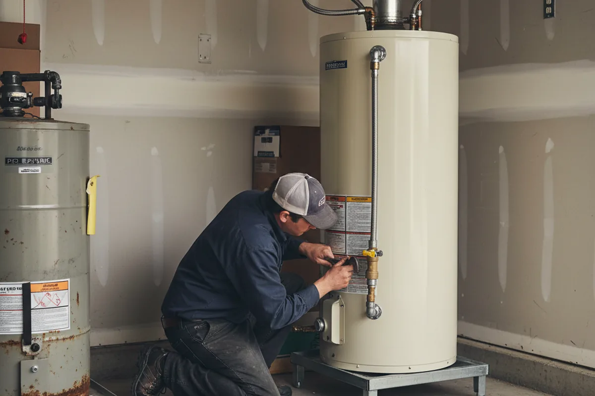 Water heater and shutoff valve replacement in Canton