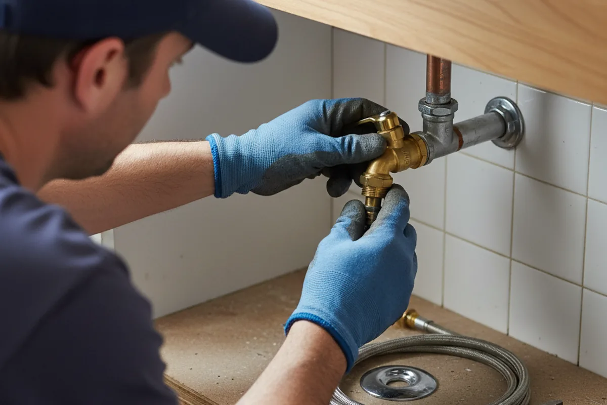 Shutoff valve and fitting work during Well Pump Repair in Canton